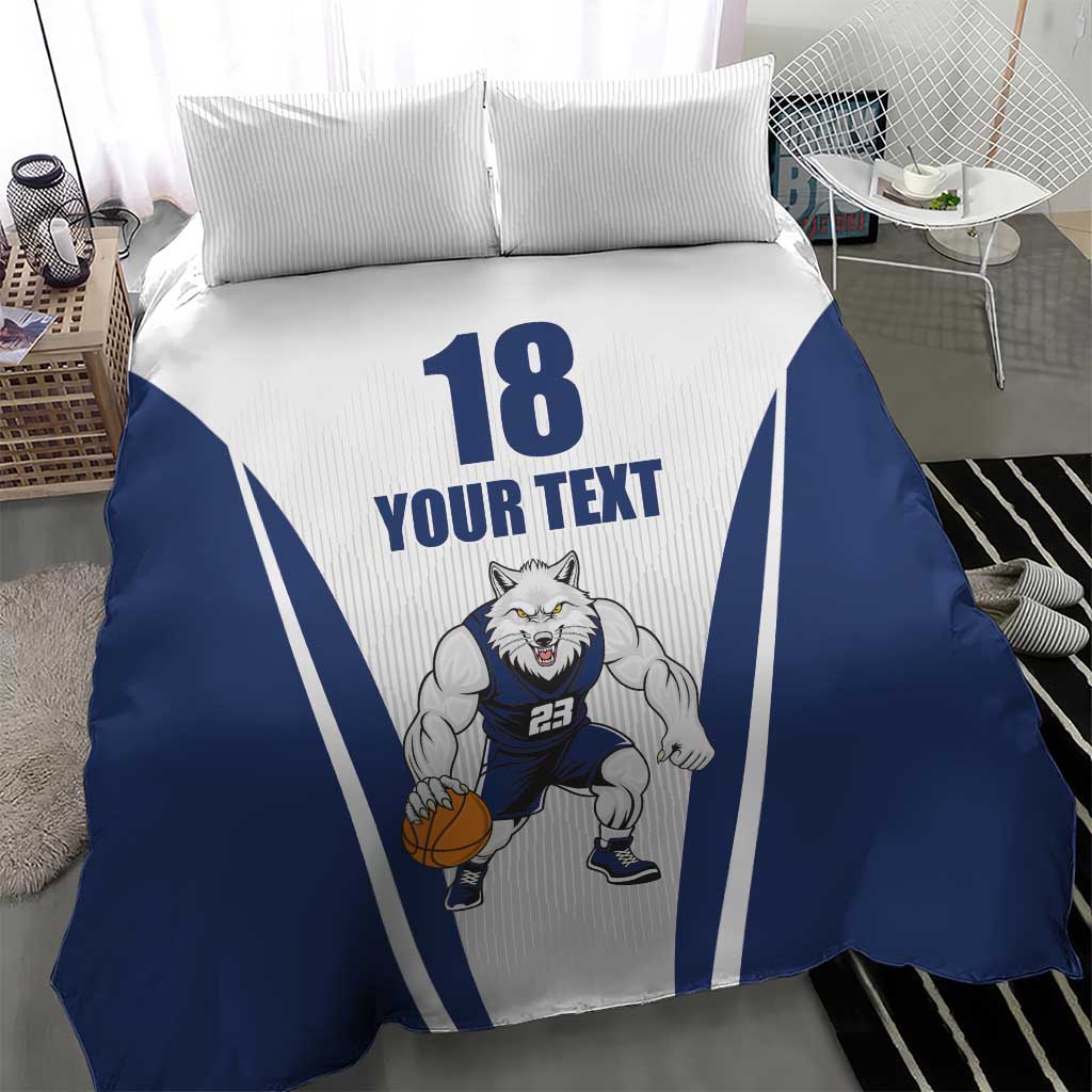 Finland Basketball Custom Bedding Set Wolf Mascot Dynamic Style - Wonder Print Shop