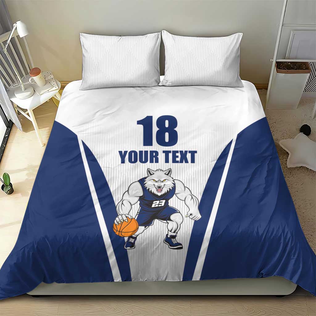 Finland Basketball Custom Bedding Set Wolf Mascot Dynamic Style - Wonder Print Shop