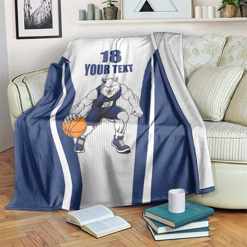 Finland Basketball Custom Blanket Wolf Mascot Dynamic Style - Wonder Print Shop