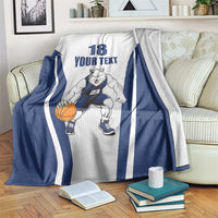 Finland Basketball Custom Blanket Wolf Mascot Dynamic Style - Wonder Print Shop