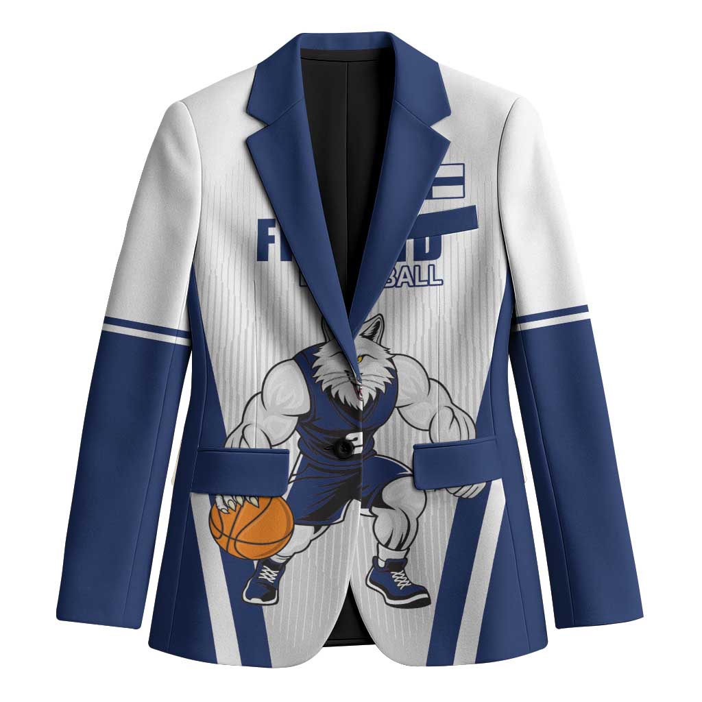 Finland Basketball Custom Blazer Wolf Mascot Dynamic Style - Wonder Print Shop