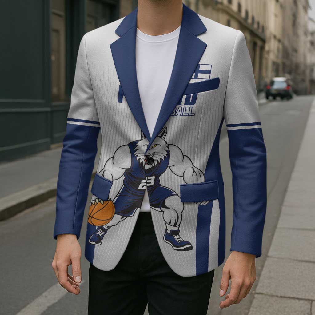 Finland Basketball Custom Blazer Wolf Mascot Dynamic Style - Wonder Print Shop