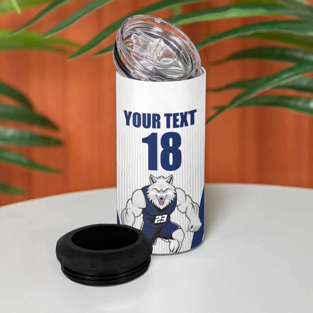 Finland Basketball Custom 4 in 1 Can Cooler Tumbler Wolf Mascot Dynamic Style - Wonder Print Shop
