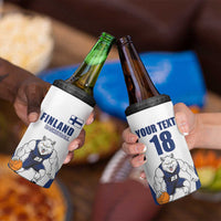 Finland Basketball Custom 4 in 1 Can Cooler Tumbler Wolf Mascot Dynamic Style - Wonder Print Shop