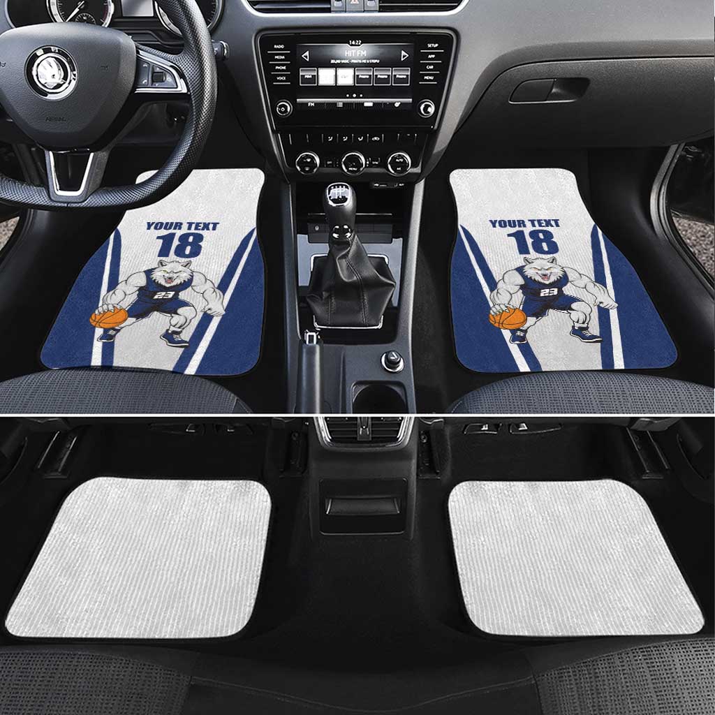 Finland Basketball Custom Car Mats Wolf Mascot Dynamic Style - Wonder Print Shop