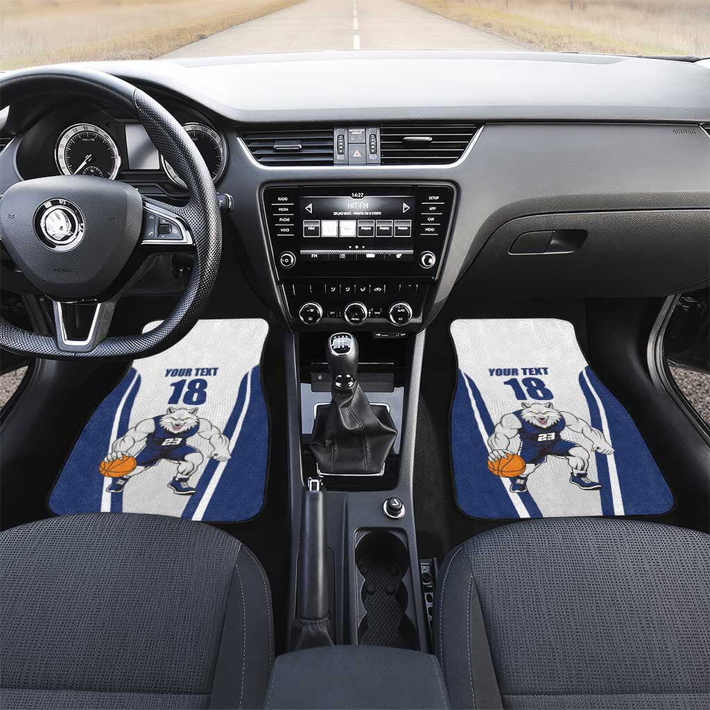 Finland Basketball Custom Car Mats Wolf Mascot Dynamic Style - Wonder Print Shop