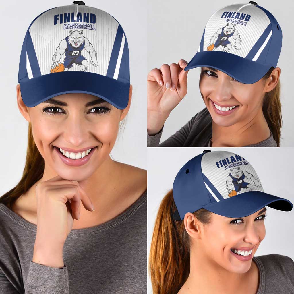 Finland Basketball Classic Cap Wolf Mascot Dynamic Style - Wonder Print Shop