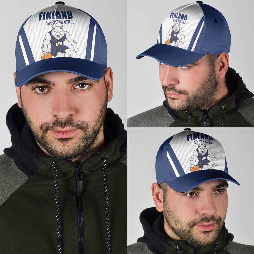 Finland Basketball Classic Cap Wolf Mascot Dynamic Style - Wonder Print Shop
