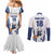 Finland Basketball Custom Couples Matching Mermaid Dress and Long Sleeve Button Shirt Wolf Mascot Dynamic Style - Wonder Print Shop
