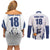 Finland Basketball Custom Couples Matching Off Shoulder Short Dress and Long Sleeve Button Shirt Wolf Mascot Dynamic Style - Wonder Print Shop