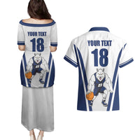 Finland Basketball Custom Couples Matching Puletasi and Hawaiian Shirt Wolf Mascot Dynamic Style - Wonder Print Shop