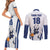 Finland Basketball Custom Couples Matching Short Sleeve Bodycon Dress and Long Sleeve Button Shirt Wolf Mascot Dynamic Style - Wonder Print Shop
