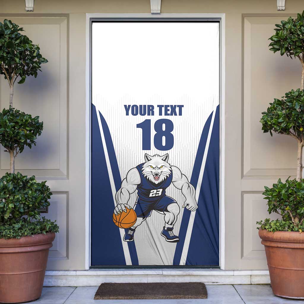 Finland Basketball Custom Door Cover Wolf Mascot Dynamic Style - Wonder Print Shop