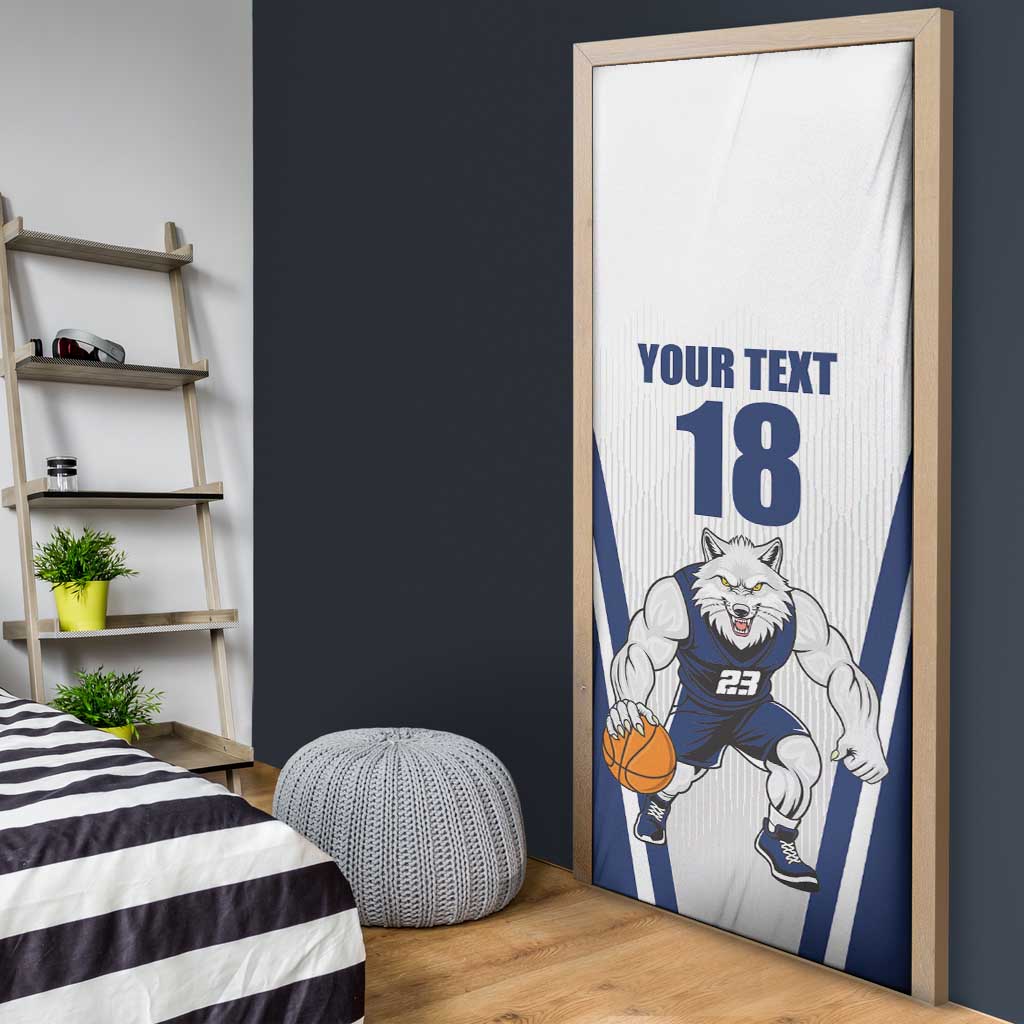 Finland Basketball Custom Door Cover Wolf Mascot Dynamic Style - Wonder Print Shop