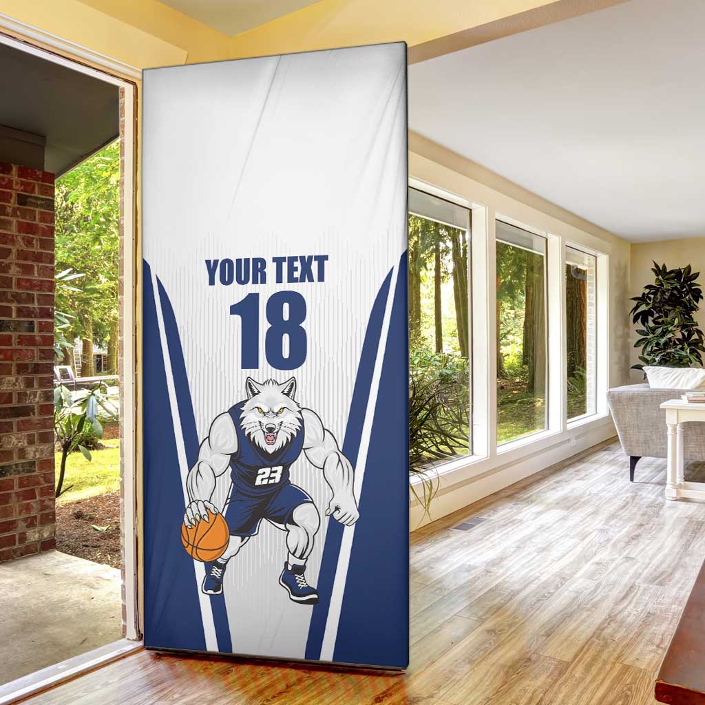 Finland Basketball Custom Door Cover Wolf Mascot Dynamic Style - Wonder Print Shop