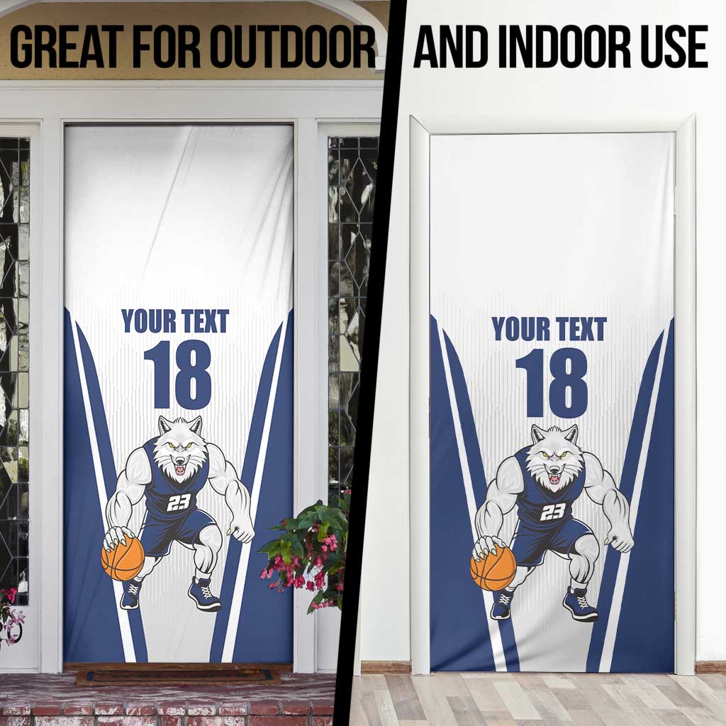 Finland Basketball Custom Door Cover Wolf Mascot Dynamic Style - Wonder Print Shop