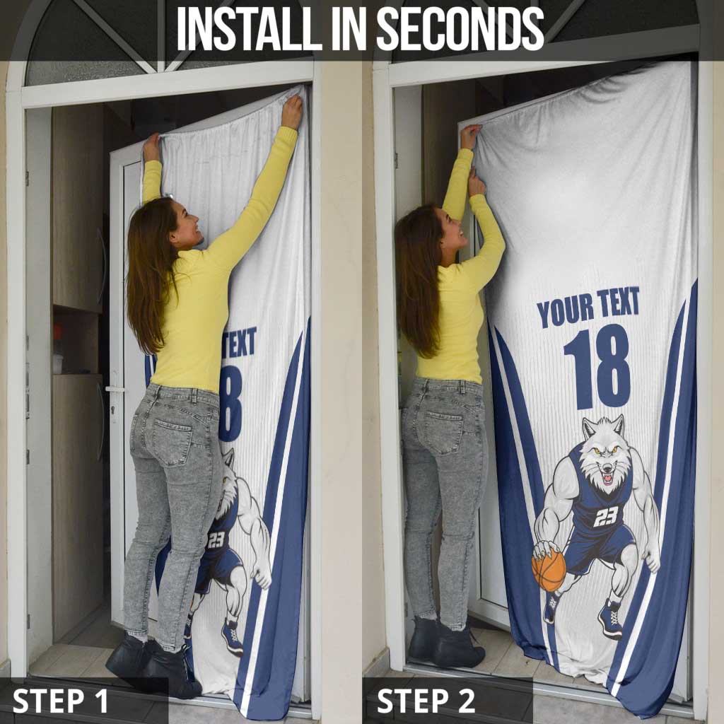 Finland Basketball Custom Door Cover Wolf Mascot Dynamic Style - Wonder Print Shop