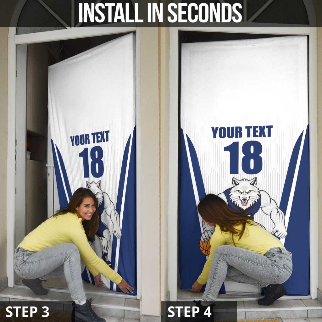 Finland Basketball Custom Door Cover Wolf Mascot Dynamic Style - Wonder Print Shop