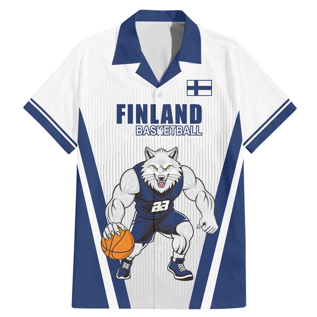 Finland Basketball Custom Family Matching Mermaid Dress and Hawaiian Shirt Wolf Mascot Dynamic Style - Wonder Print Shop