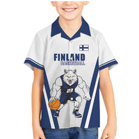 Finland Basketball Custom Family Matching Mermaid Dress and Hawaiian Shirt Wolf Mascot Dynamic Style - Wonder Print Shop