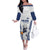 Finland Basketball Custom Family Matching Off The Shoulder Long Sleeve Dress and Hawaiian Shirt Wolf Mascot Dynamic Style - Wonder Print Shop
