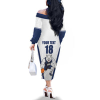 Finland Basketball Custom Family Matching Off The Shoulder Long Sleeve Dress and Hawaiian Shirt Wolf Mascot Dynamic Style - Wonder Print Shop