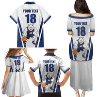 Finland Basketball Custom Family Matching Puletasi and Hawaiian Shirt Wolf Mascot Dynamic Style - Wonder Print Shop
