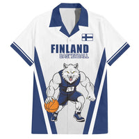 Finland Basketball Custom Family Matching Puletasi and Hawaiian Shirt Wolf Mascot Dynamic Style - Wonder Print Shop