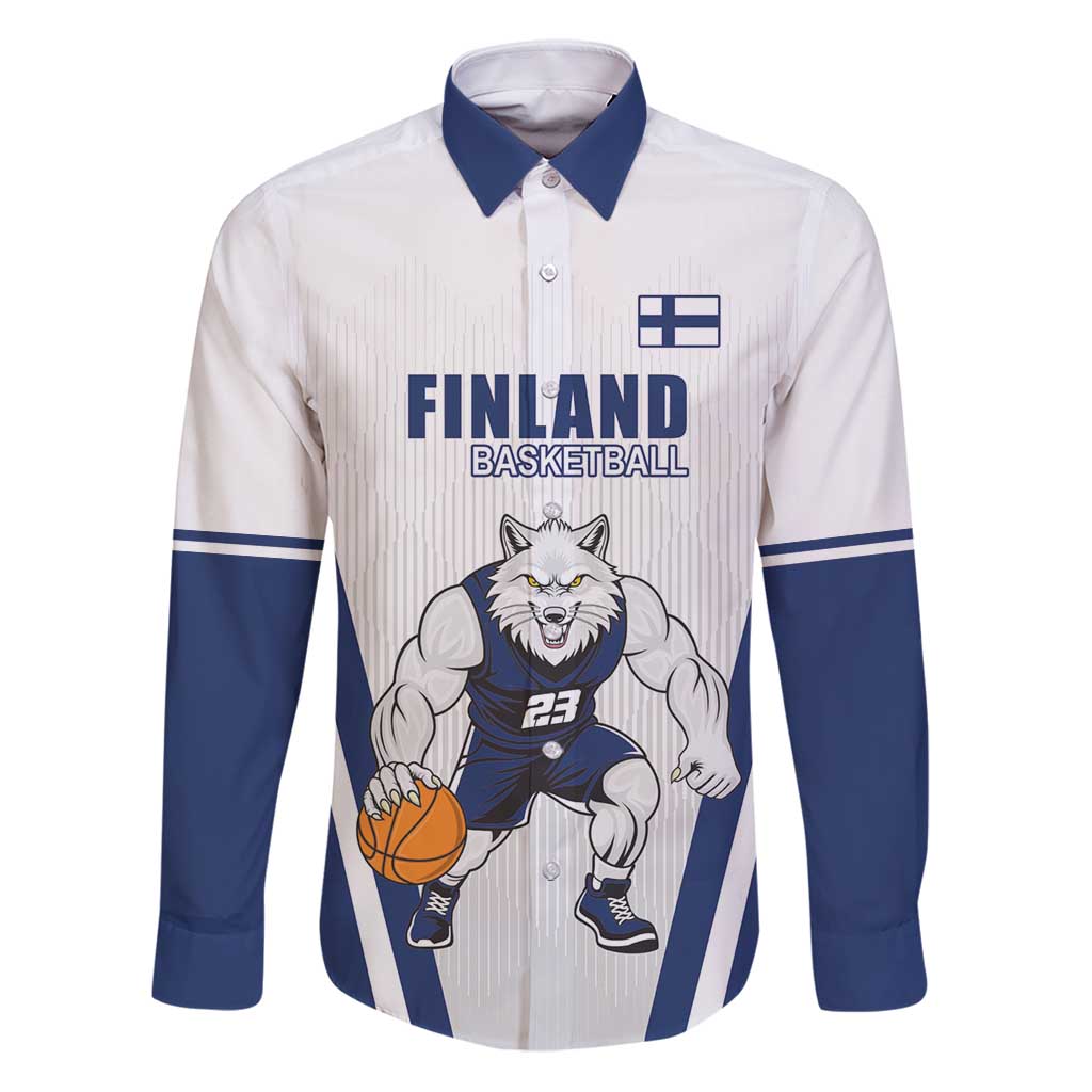 Finland Basketball Custom Family Matching Puletasi and Hawaiian Shirt Wolf Mascot Dynamic Style - Wonder Print Shop