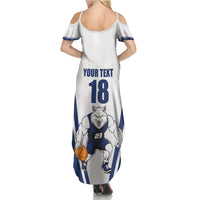 Finland Basketball Custom Family Matching Summer Maxi Dress and Hawaiian Shirt Wolf Mascot Dynamic Style - Wonder Print Shop