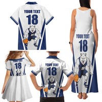 Finland Basketball Custom Family Matching Tank Maxi Dress and Hawaiian Shirt Wolf Mascot Dynamic Style - Wonder Print Shop