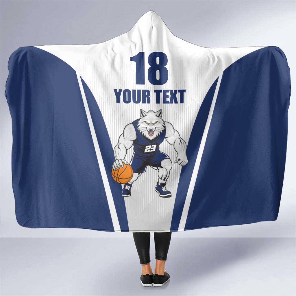 Finland Basketball Custom Hooded Blanket Wolf Mascot Dynamic Style - Wonder Print Shop