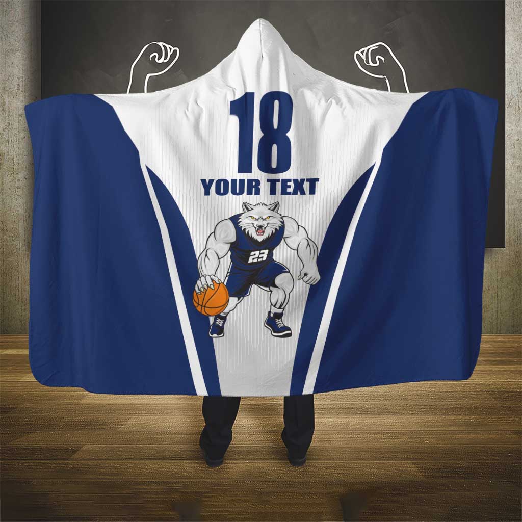 Finland Basketball Custom Hooded Blanket Wolf Mascot Dynamic Style - Wonder Print Shop