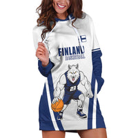 Finland Basketball Custom Hoodie Dress Wolf Mascot Dynamic Style - Wonder Print Shop