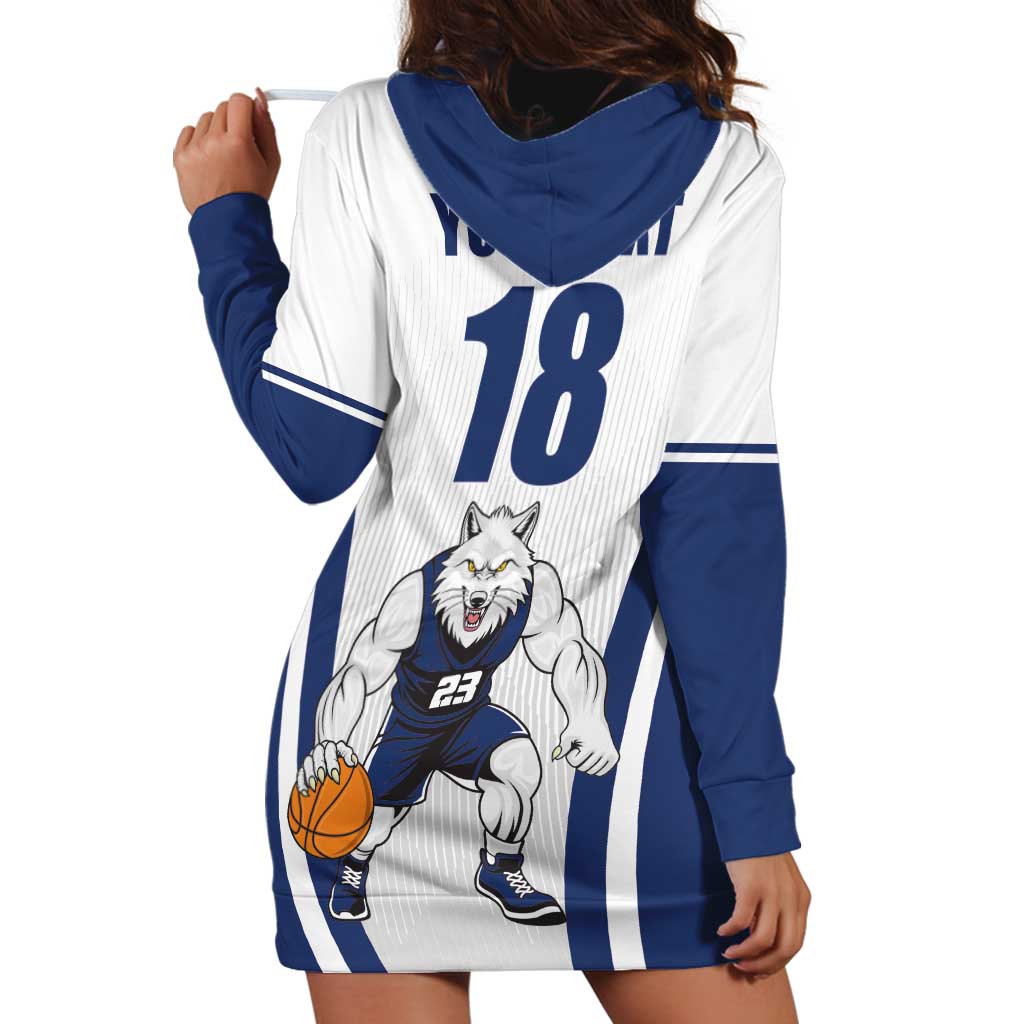 Finland Basketball Custom Hoodie Dress Wolf Mascot Dynamic Style - Wonder Print Shop
