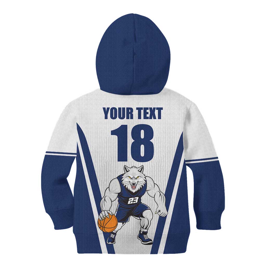 Finland Basketball Custom Kid Hoodie Wolf Mascot Dynamic Style - Wonder Print Shop