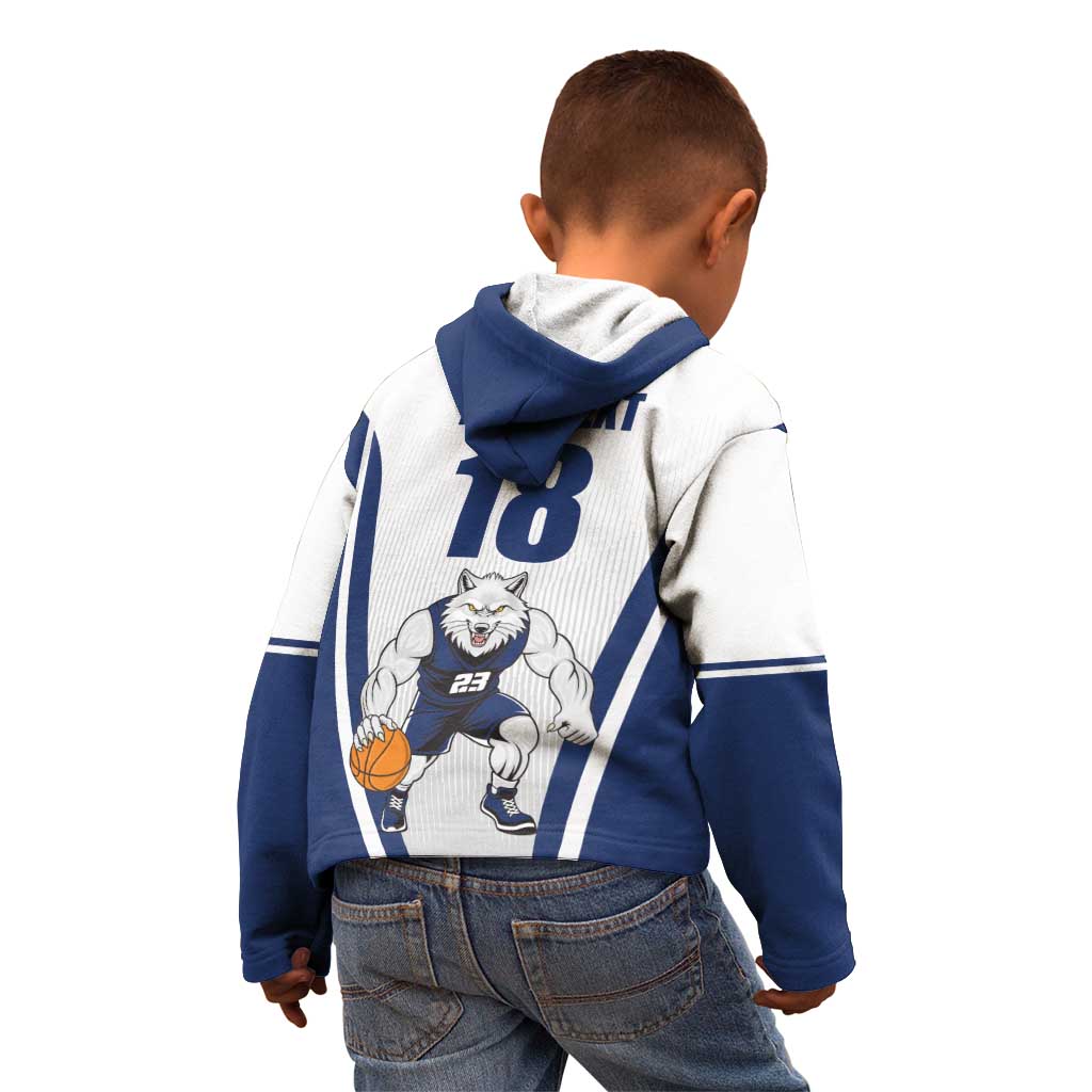 Finland Basketball Custom Kid Hoodie Wolf Mascot Dynamic Style - Wonder Print Shop