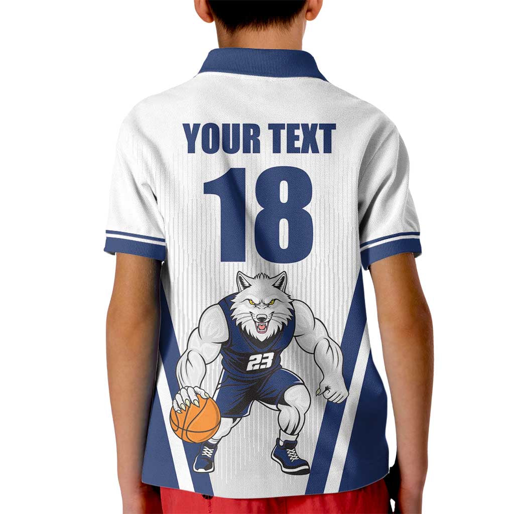 Finland Basketball Custom Kid Polo Shirt Wolf Mascot Dynamic Style - Wonder Print Shop