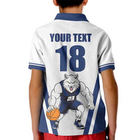 Finland Basketball Custom Kid Polo Shirt Wolf Mascot Dynamic Style - Wonder Print Shop