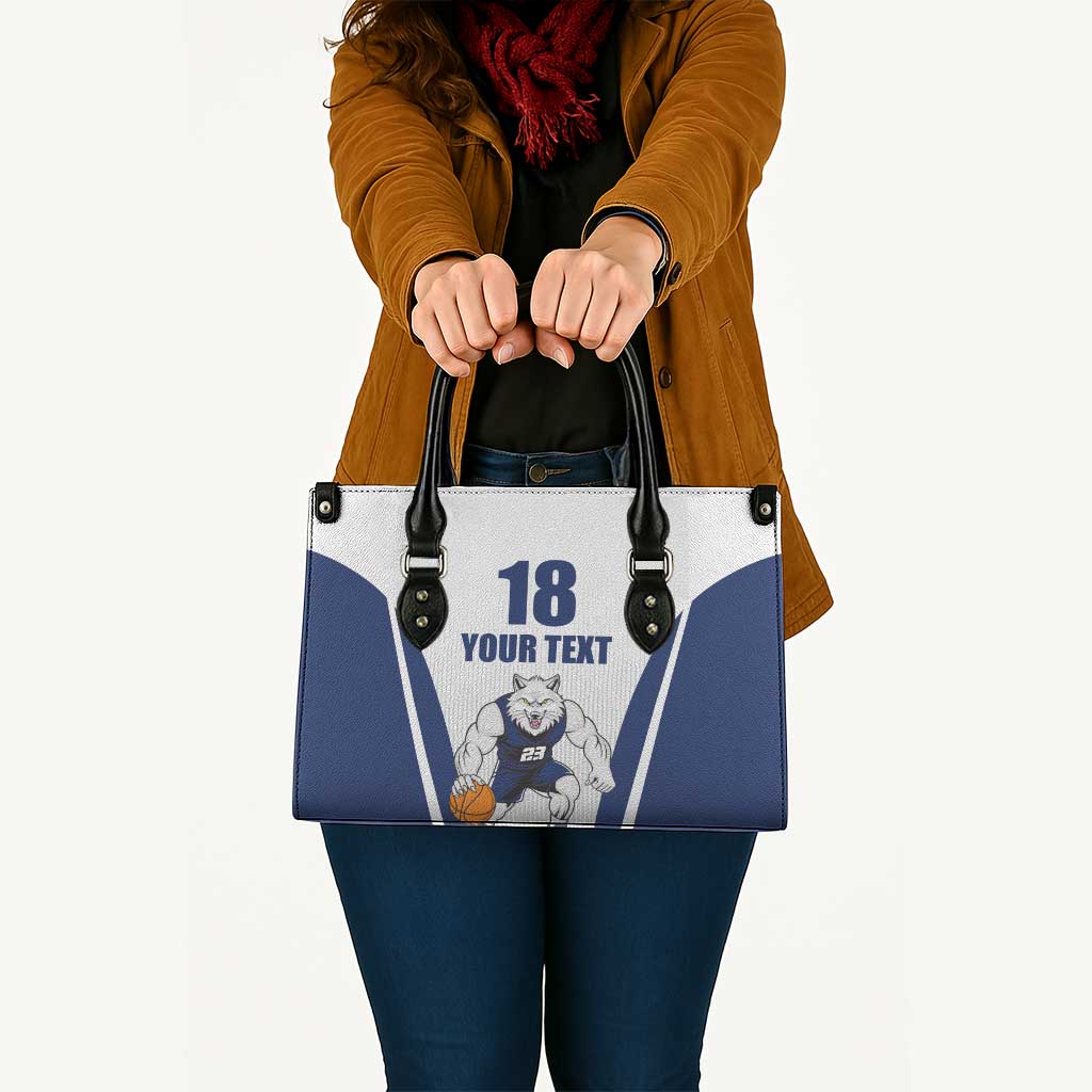 Finland Basketball Custom Leather Bag Wolf Mascot Dynamic Style - Wonder Print Shop