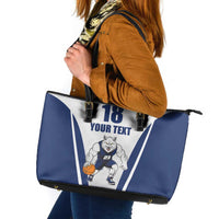 Finland Basketball Custom Leather Tote Bag Wolf Mascot Dynamic Style - Wonder Print Shop
