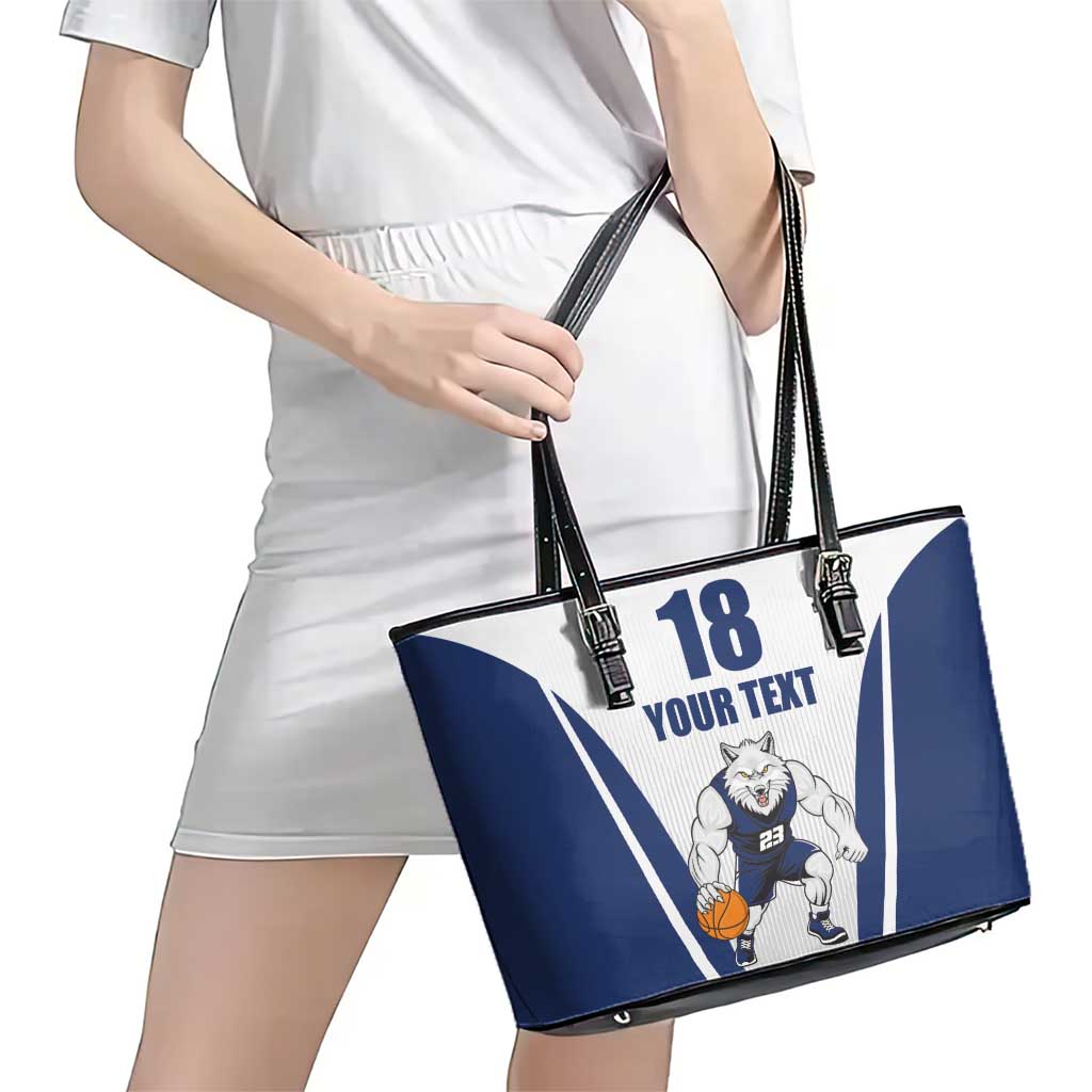 Finland Basketball Custom Leather Tote Bag Wolf Mascot Dynamic Style - Wonder Print Shop