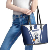 Finland Basketball Custom Leather Tote Bag Wolf Mascot Dynamic Style - Wonder Print Shop