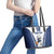 Finland Basketball Custom Leather Tote Bag Wolf Mascot Dynamic Style - Wonder Print Shop