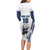 Finland Basketball Custom Long Sleeve Bodycon Dress Wolf Mascot Dynamic Style - Wonder Print Shop