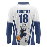 Finland Basketball Custom Long Sleeve Polo Shirt Wolf Mascot Dynamic Style - Wonder Print Shop