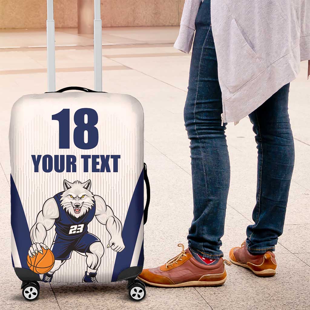 Finland Basketball Custom Luggage Cover Wolf Mascot Dynamic Style - Wonder Print Shop