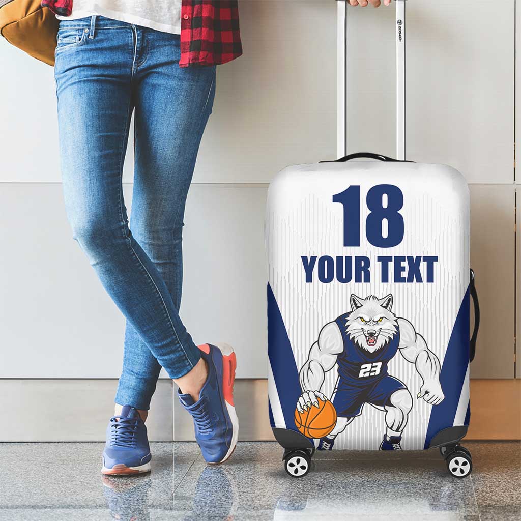 Finland Basketball Custom Luggage Cover Wolf Mascot Dynamic Style - Wonder Print Shop