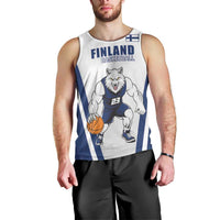 Finland Basketball Custom Men Tank Top Wolf Mascot Dynamic Style - Wonder Print Shop