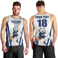 Finland Basketball Custom Men Tank Top Wolf Mascot Dynamic Style - Wonder Print Shop